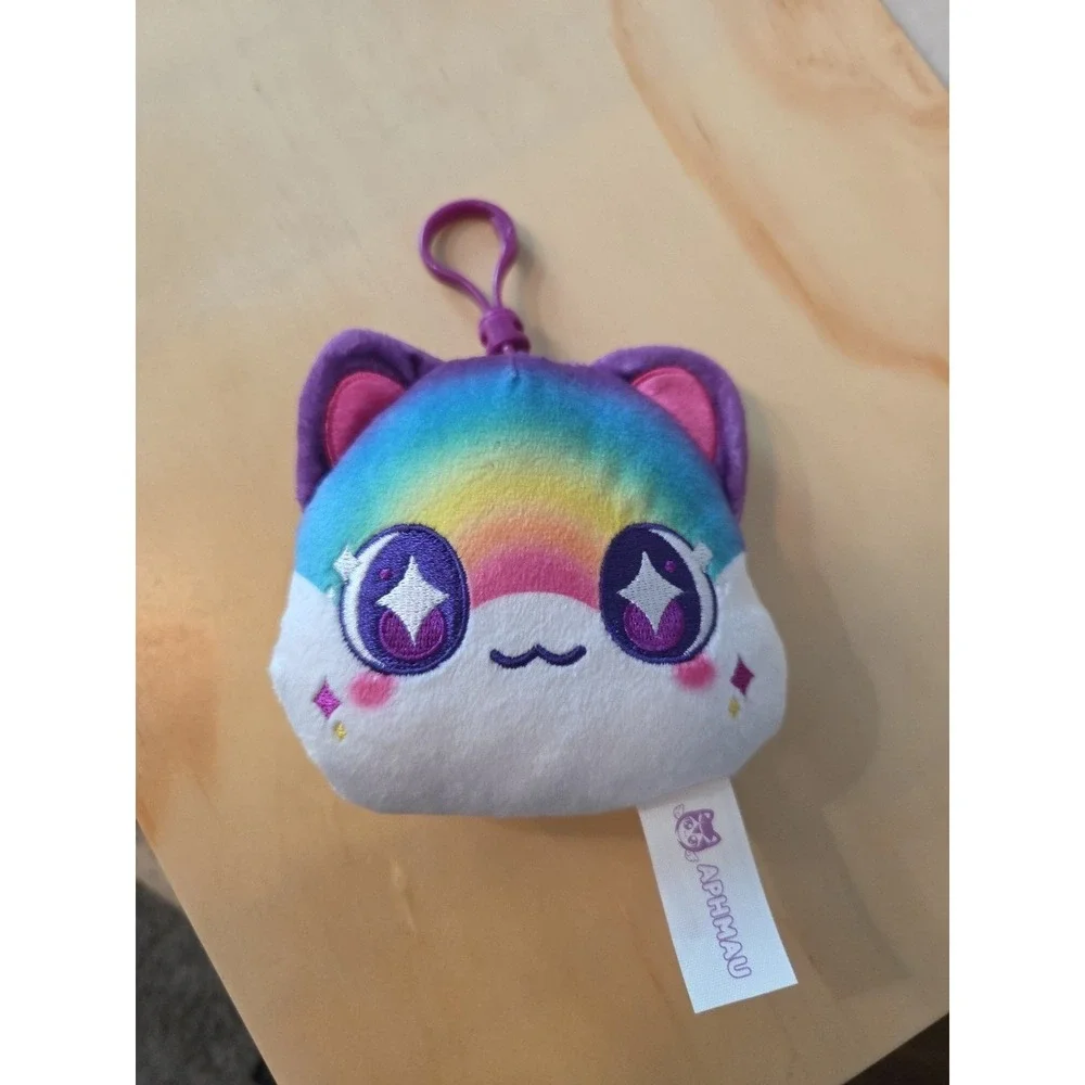 Aphmau MeeMeows  Plush Rainbow Cat‎ Clip Bag Charm Kitty Kitten Embroidered